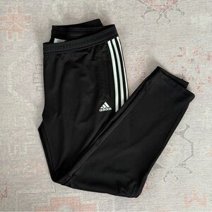 Adidas Black Three-Stripe Track Pants with Ankle Zips | Size XL